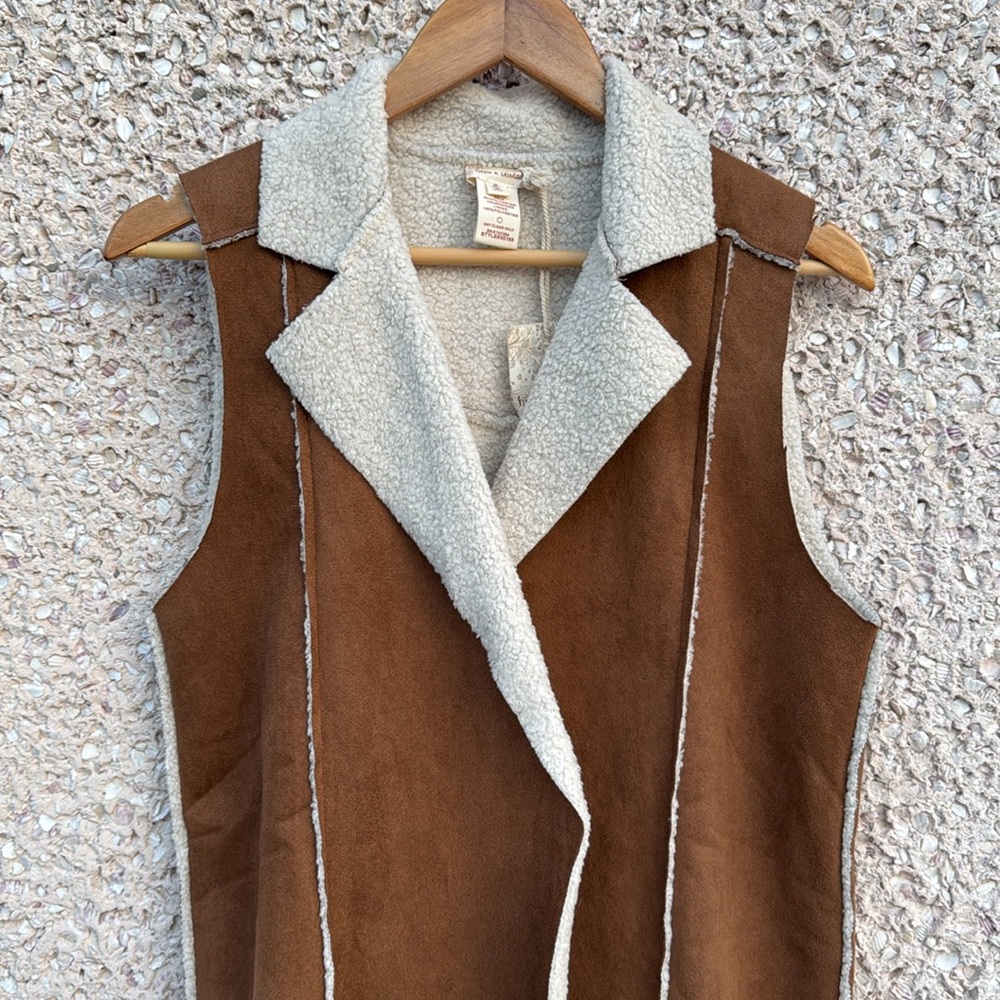 Suede Sleeveless Penny Lane Style Coat NWT
